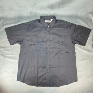 Vintage 70's Big Mac Work Wear Men's Work Shirt Charcoal Short Sleeve 2XLT